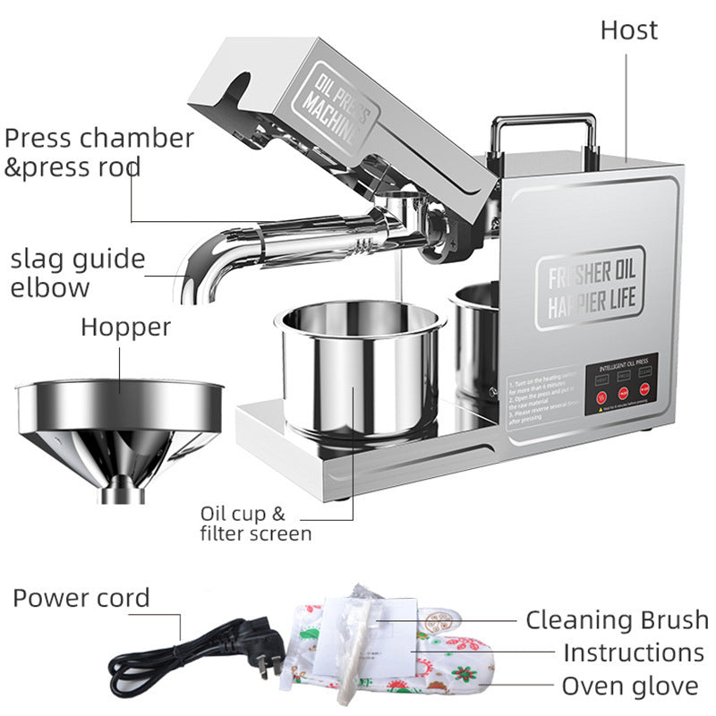 Stainless Steel Household Oil Press Automatic Small Food House BlenderJuice.com CJ