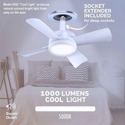 Socket Fan Light With Remote Adjustable Screw Mouth Intelligent House dealsniper-net