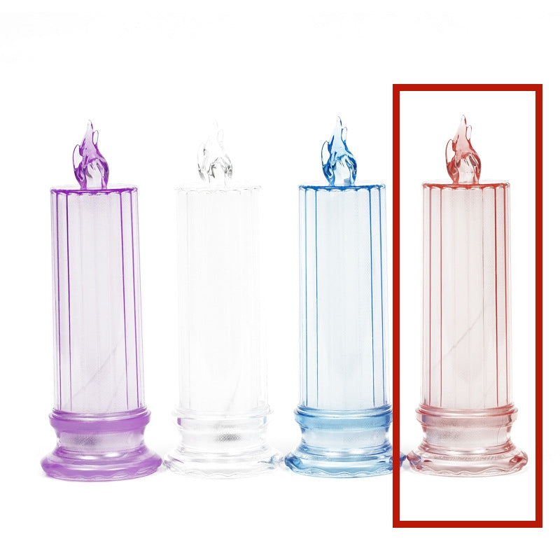 LED Electronic Candle Light Christmas Decorations Holidays Gym From House Line red With base 1PC