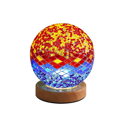 Mediterranean Small Night Lamp Creative Mosaic Glass Decorative Lamp Home Decor Gym From House