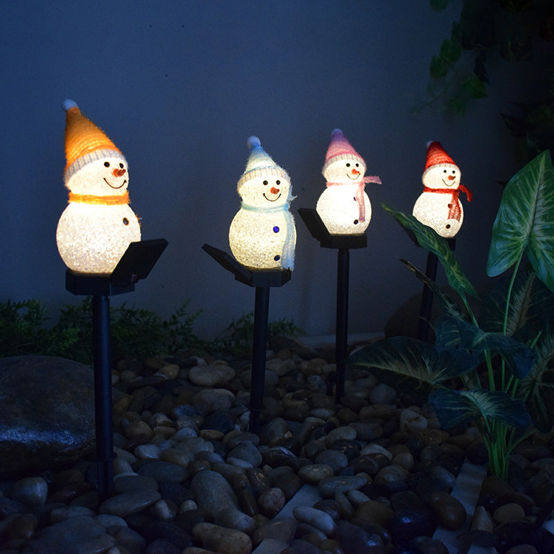 Outdoor LED Solar Snowman Light Landscape Lamp Decorations