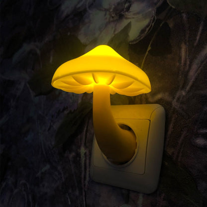 LED Night Light Mushroom Wall Socket Lamp EU US Plug Warm White Home dealsniper-net