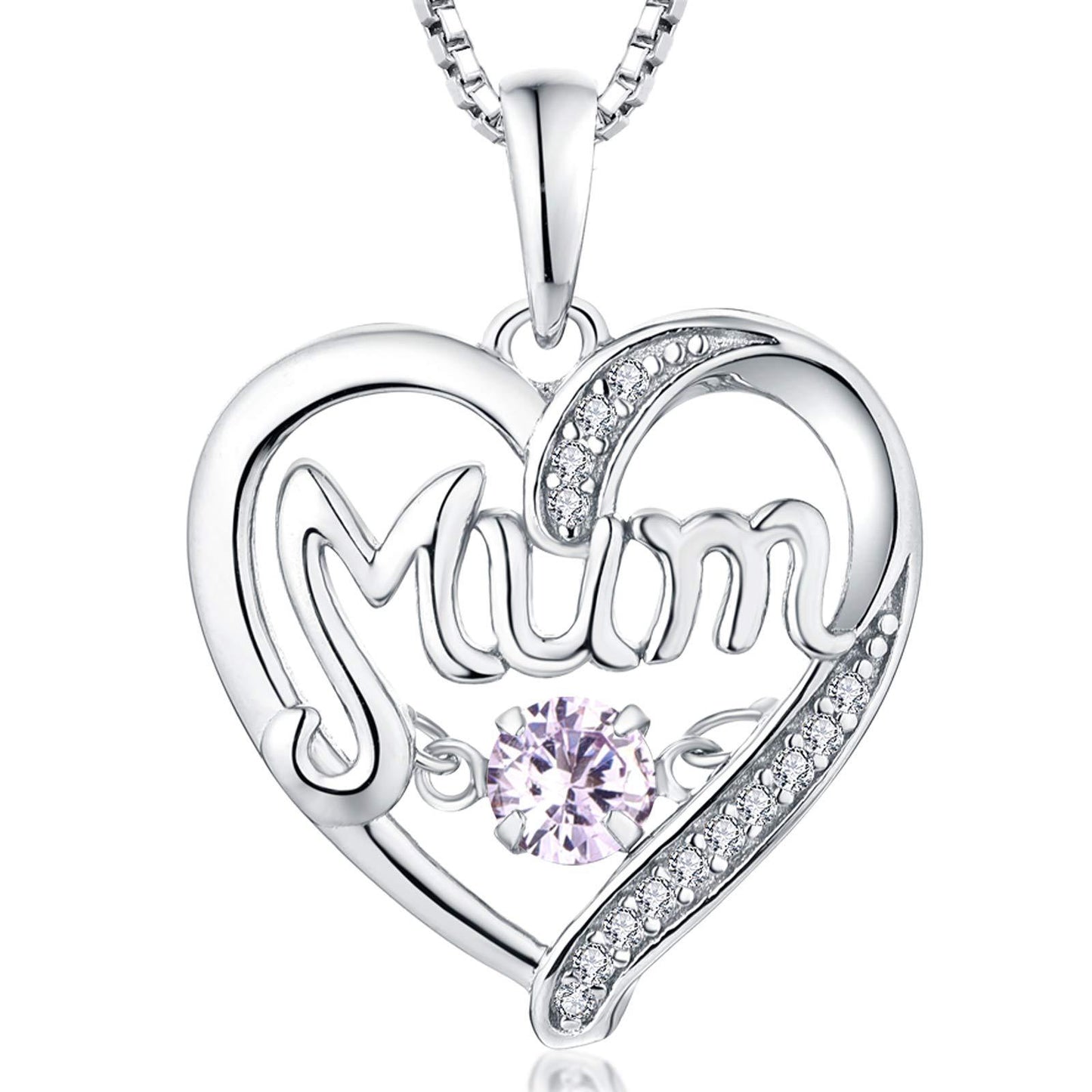 Pulsatile Heart MoM Necklace Mother's Day Gift Birthstones Smart Pendant Jewelry dealsniper-net June 925 Silver