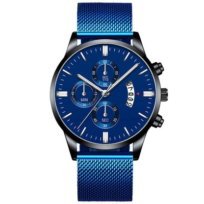 Mens Business Luxury Watches For Men Mesh Band Quartz Watch Jewelry Gym From House Blue Black