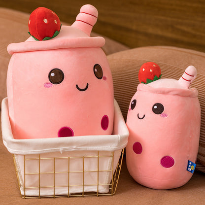 Milk Tea Cup Plush Toy Fruit Pillow Creative Doll Kids Gym From House