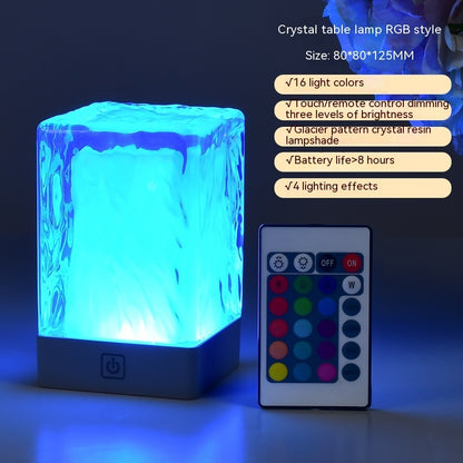 Crystal Lamp Atmosphere Simple Desktop Night Light Home Decor dealsniper-net Crystal Lamp Warm White Light USB