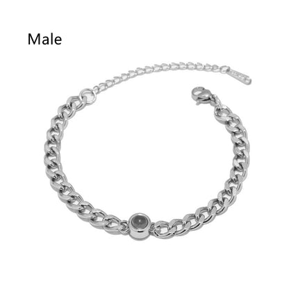 Titanium Steel Personalized Photo Custom Bracelet Jewelry Gym From House Silver male