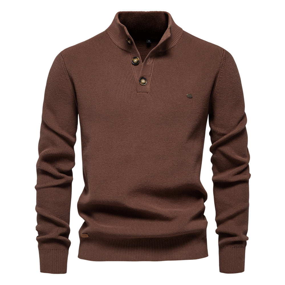 New Men's European Size Cross-Border Sweater, Long-Sleeve Men Gym From House SW833 Coffee L