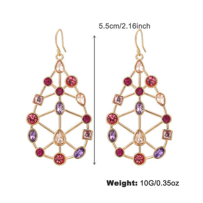 Fashion Colorful Rhinestone Special-shaped Earrings Jewelry dealsniper-net NCE05361color