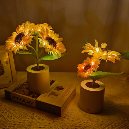 Rechargeable Sunflower Led Simulation Night Light Table Lamp Home Decor dealsniper-net