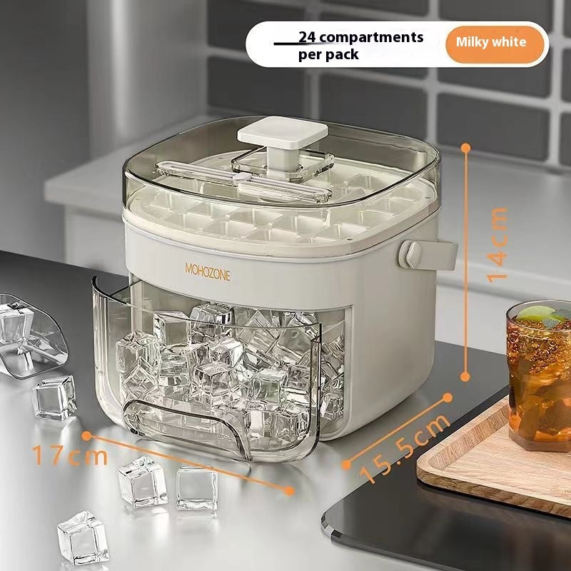 Press-type Convenient Outdoor Portable Ice Tray Kitchen DealSniper.net 24 Grid Milky White
