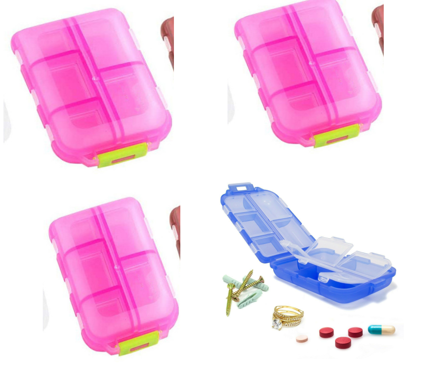 Travel Pill Organizer 10 Grid  Moisture Proof Pills Box