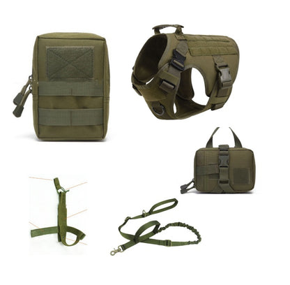 Tactical Dog Harness Pet German Shepherd K9 Training Vest Pets dealsniper-net Army Green L