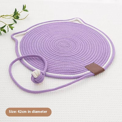 Braided Cotton Rope Cat Claw Mat Self Hi Ball One Piece Pets dealsniper-net Purple Toy