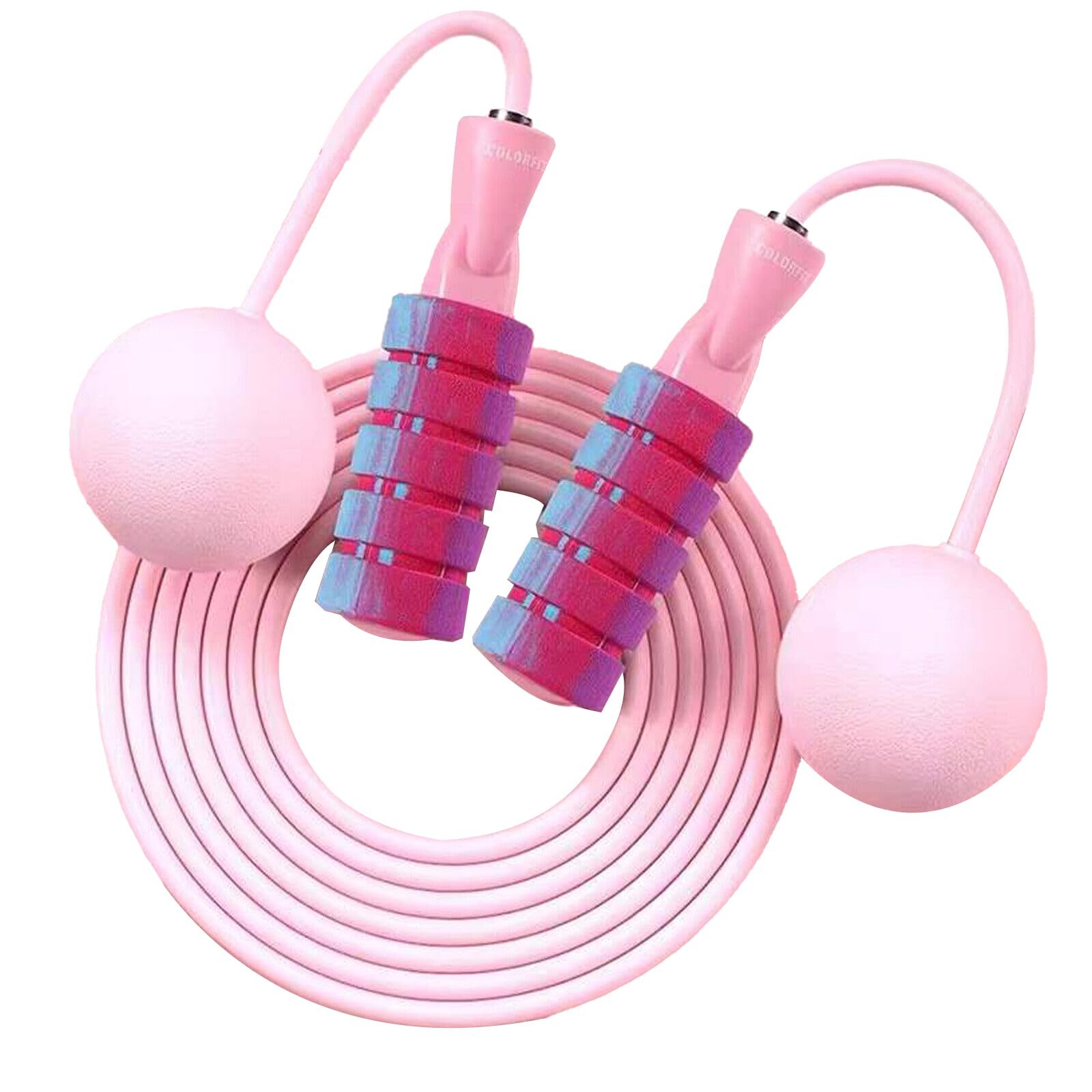 Rope With 2 In 1 Training Adjustable Ropeless Skipping Rope Sports DealSniper.net Pink