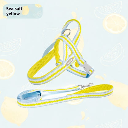 Dog Hand Holding Rope Portable Pet Harness Pets dealsniper-net Sea Salt Yellow L
