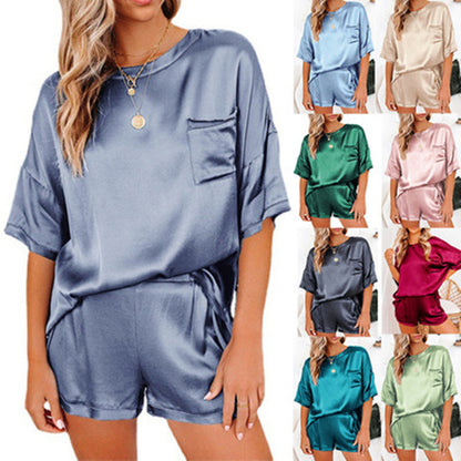 Pajama Set Short Sleeve Sleepwear Women Home Clothing Women dealsniper-net