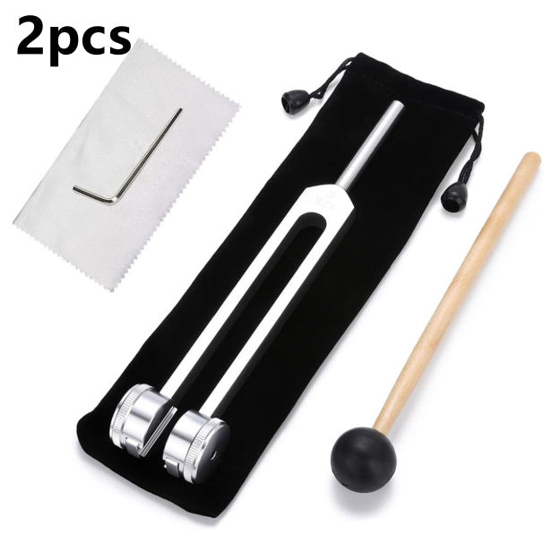 128 Hz Tuning Fork Set Weighted Bio-Acoustic Tuning Fork Beauty DealSniper.net Silver 2pcs