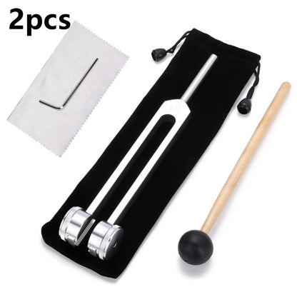 128 Hz Tuning Fork Set Weighted Bio-Acoustic Tuning Fork Beauty DealSniper.net Silver 2pcs