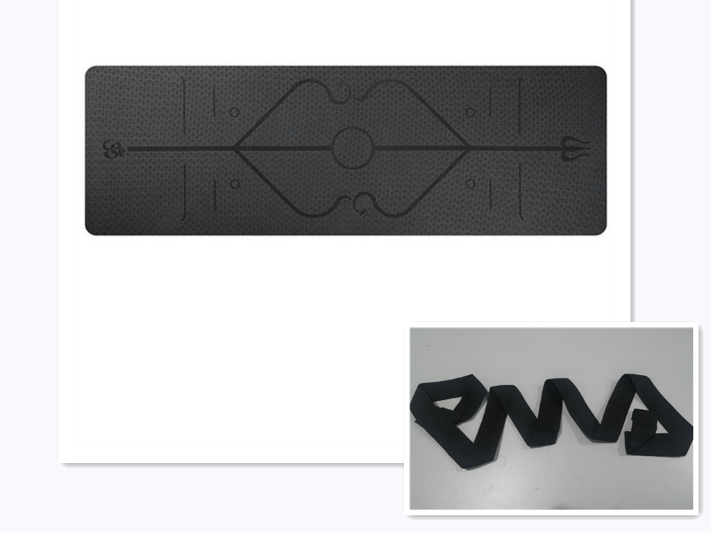 Non Slip TPE Yoga Mat Position Line Beginner Sports DealSniper.net Black set