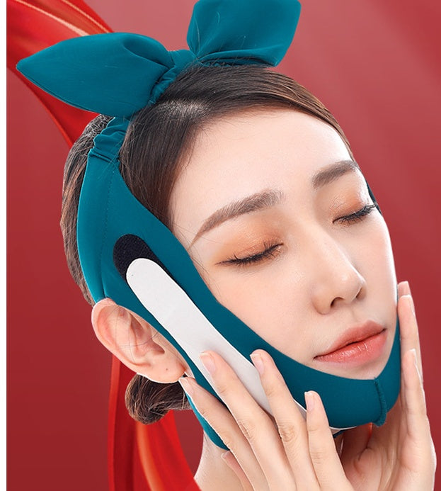 Face Mask Rabbit Ears Facial Lifting Sleep Stretcher Beauty dealsniper-net Blue Far infrared