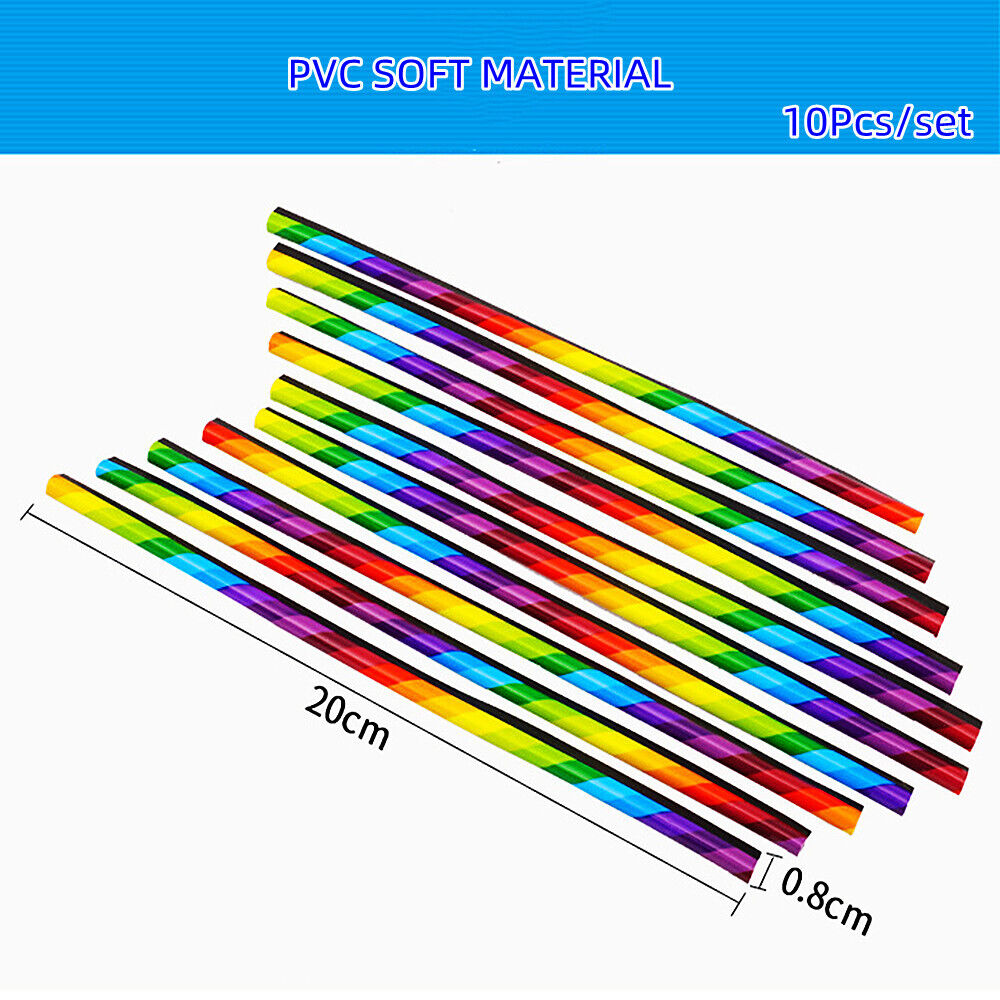 New 10pcs Car Interior Air Conditioner Vent Outlet Decoration Stripes Cover Rainbow Vehicle dealsniper-net