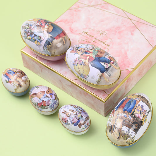 New Easter Decorative Tinplate Egg Creative Tin Box Kids Gym From House