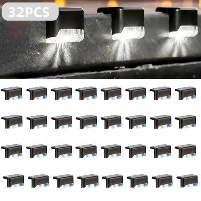32&16 PCS Solar Deck Lights Outdoor Solar Step Lights Outdoor Gym From House