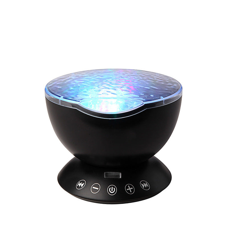 Ocean Wave Projector LED Night Light Remote Control Gadgets dealsniper-net Black upgraded version