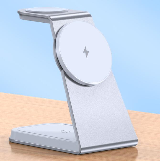 Three-in-one Magnetic Wireless Charger Gadgets Gym From House White