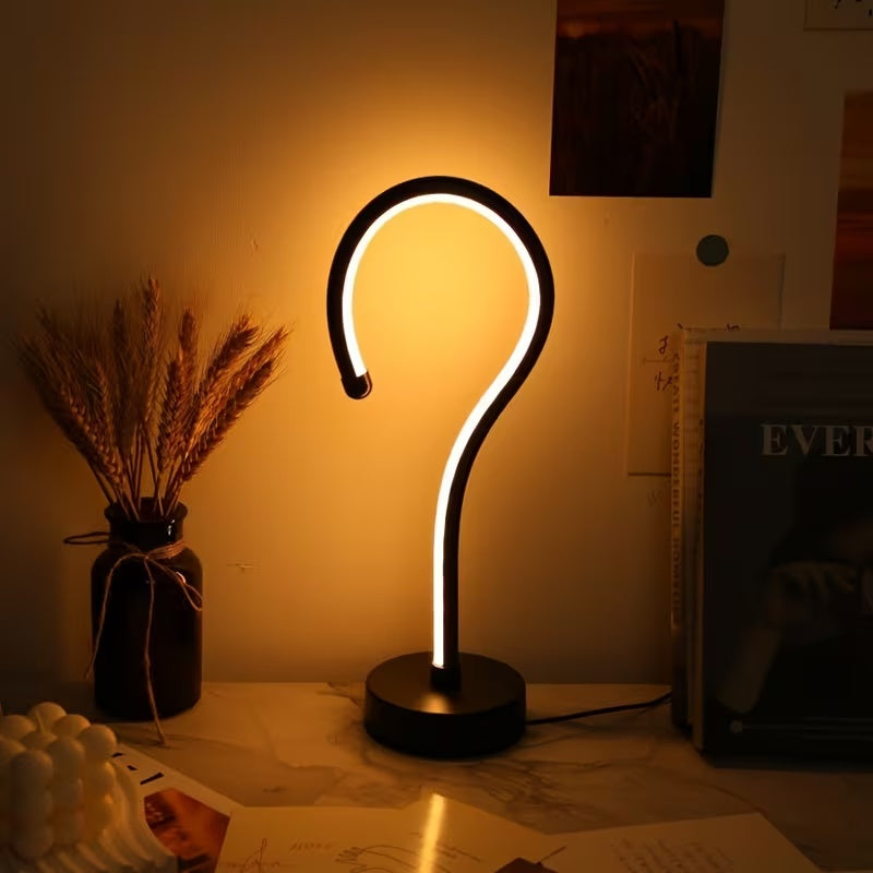 2PC Creative Question Mark Shape Table Lamp Home Decor Gym From House