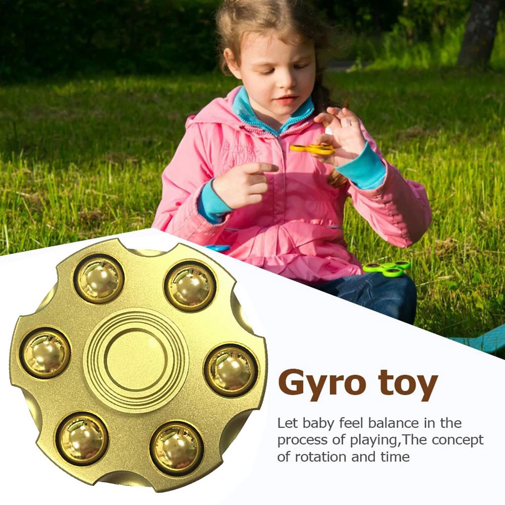 Unique Brass Gun Revolver Bullet Fidget Toy Spinner Hobby dealsniper-net