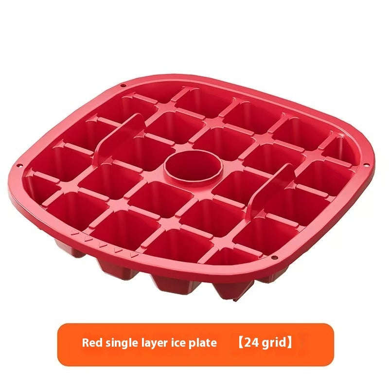 Press-type Convenient Outdoor Portable Ice Tray Kitchen DealSniper.net 24 Grid Ice Plate Rose Red