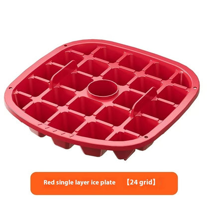 Press-type Convenient Outdoor Portable Ice Tray Kitchen DealSniper.net 24 Grid Ice Plate Rose Red