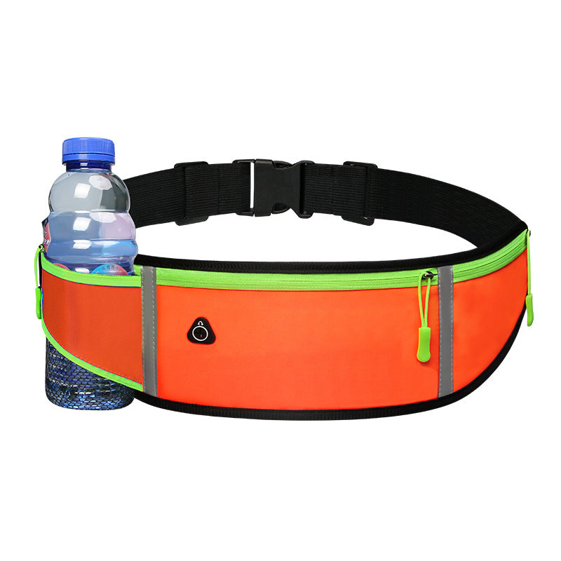 Sports Waist Bag With Pocket Light Slim Zip Running Belt Sports Gym From House Simple version kettle orange