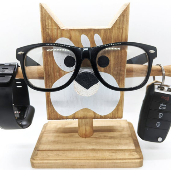 Animal Spectacle Frame Wooden Fox Glasses Storage Holder