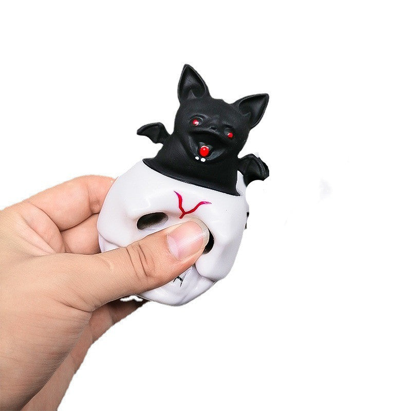 Creative Halloween Skull Squeeze Cup Decompression Toy Holidays DealSniper.net Bat Cup In Human Skeleton 1