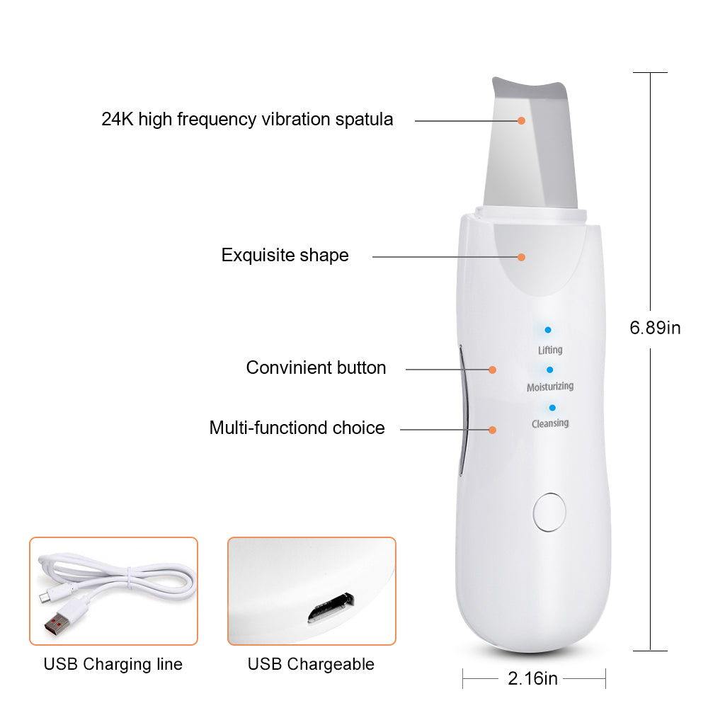 Ultrasonic Skin Scrubber Deep Face Cleaning Machine Peeling Shovel Beauty dealsniper-net