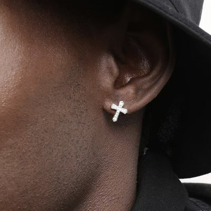 Trendy Zircon Cross Stud Earrings Sparkling Jewelry Gym From House