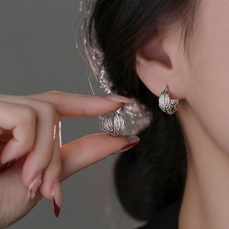 Delicate Feather Women Earrings Ins Style Niche Designed Jewelry Gym From House