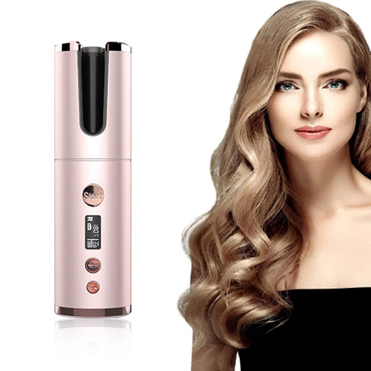 Wireless Rechargeable Curling Iron Electric Hair Curler Beauty dealsniper-net