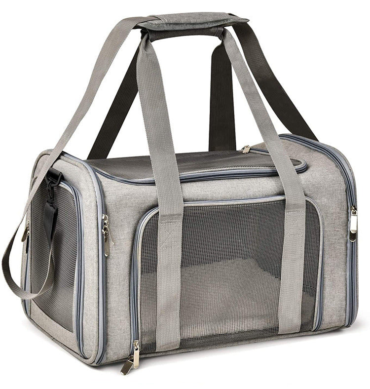 Portable And Breathable Small Dog And Cat Portable Pet Travel Bag Pets Gym From House Grey Extra large size