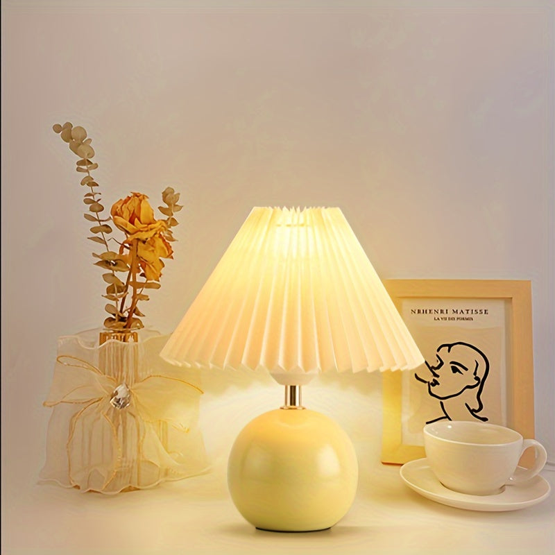 Ceramic Bottom Pleated Table Lamp Decoration Home Decor dealsniper-net