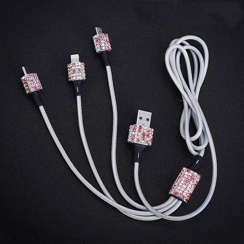 Fast Charging Mobile Phone Charger Bracket Vehicle Gym From House Pink diamond Line