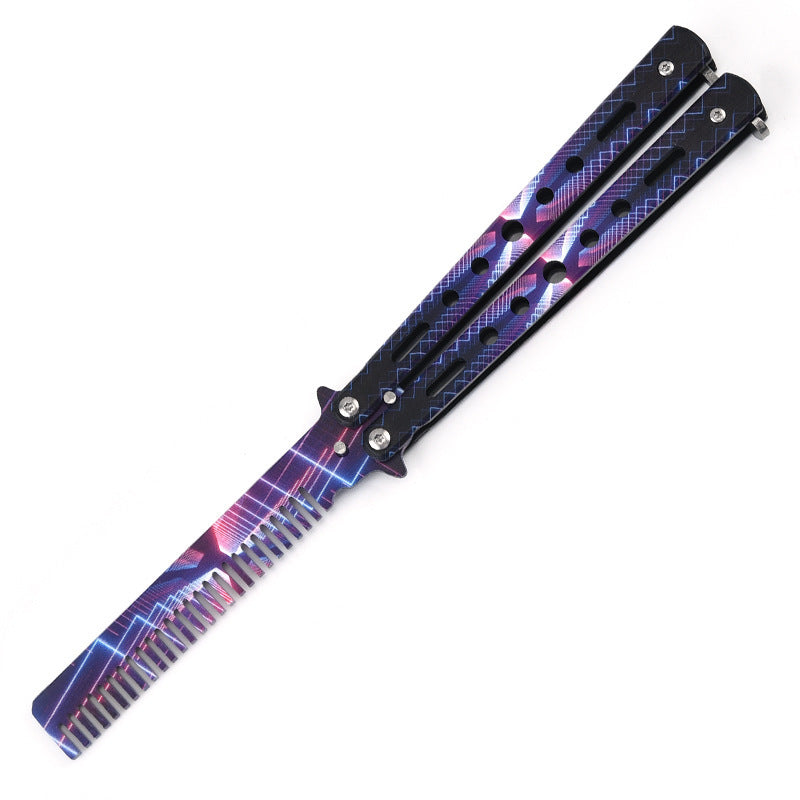 Unopened Blade 3D Butterfly Practice Knife Comb