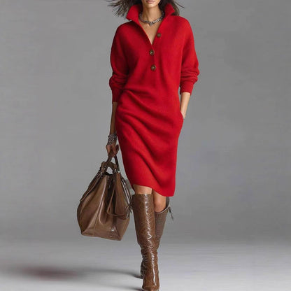 Long-sleeved Sweater Dress Fashion Warm Stand-up Collar Women Gym From House