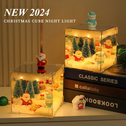 Christmas DIY Decorations Mirror And LED Cube Lamp