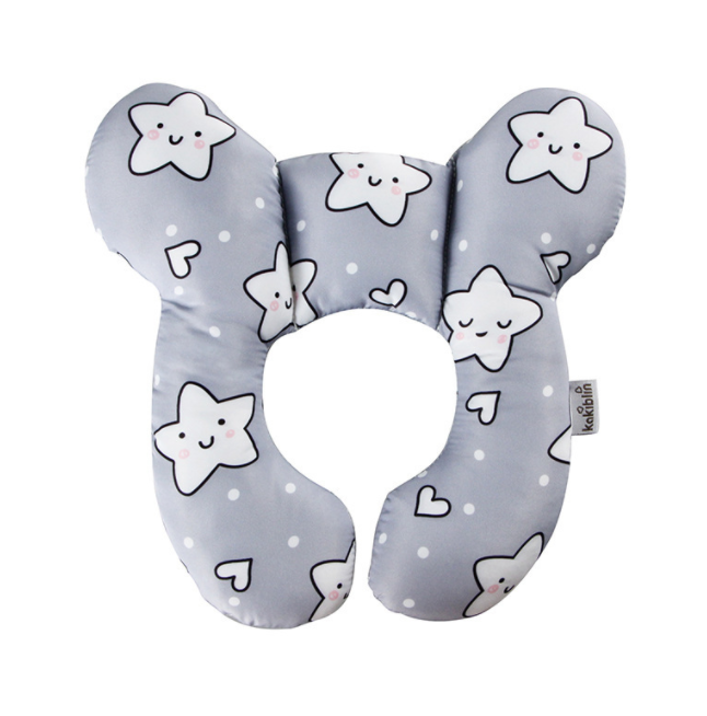Infant Pillow Baby Bed U-Shaped Safety Seat Neck Guard Fixed Stereotyped Stroller Pillow Kids DealSniper.net Smiley star OPP