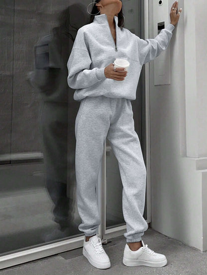 Long-sleeved Sports Sweatshirt Suit Fashion Stand-up Collar Women DealSniper.net