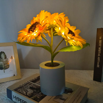 Rechargeable Sunflower Led Simulation Night Light Table Lamp Home Decor dealsniper-net